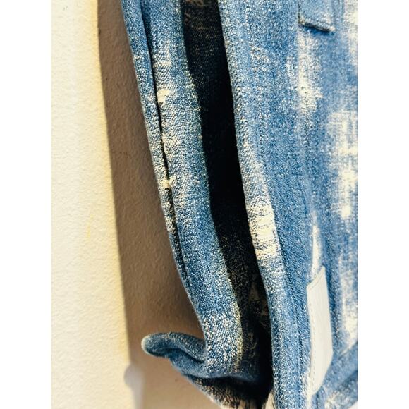 SANDRO Denim Tie-Dyed Kasbah Magnetic Button Closure Open Pocket Grunge Bag - Picture 7 of 13